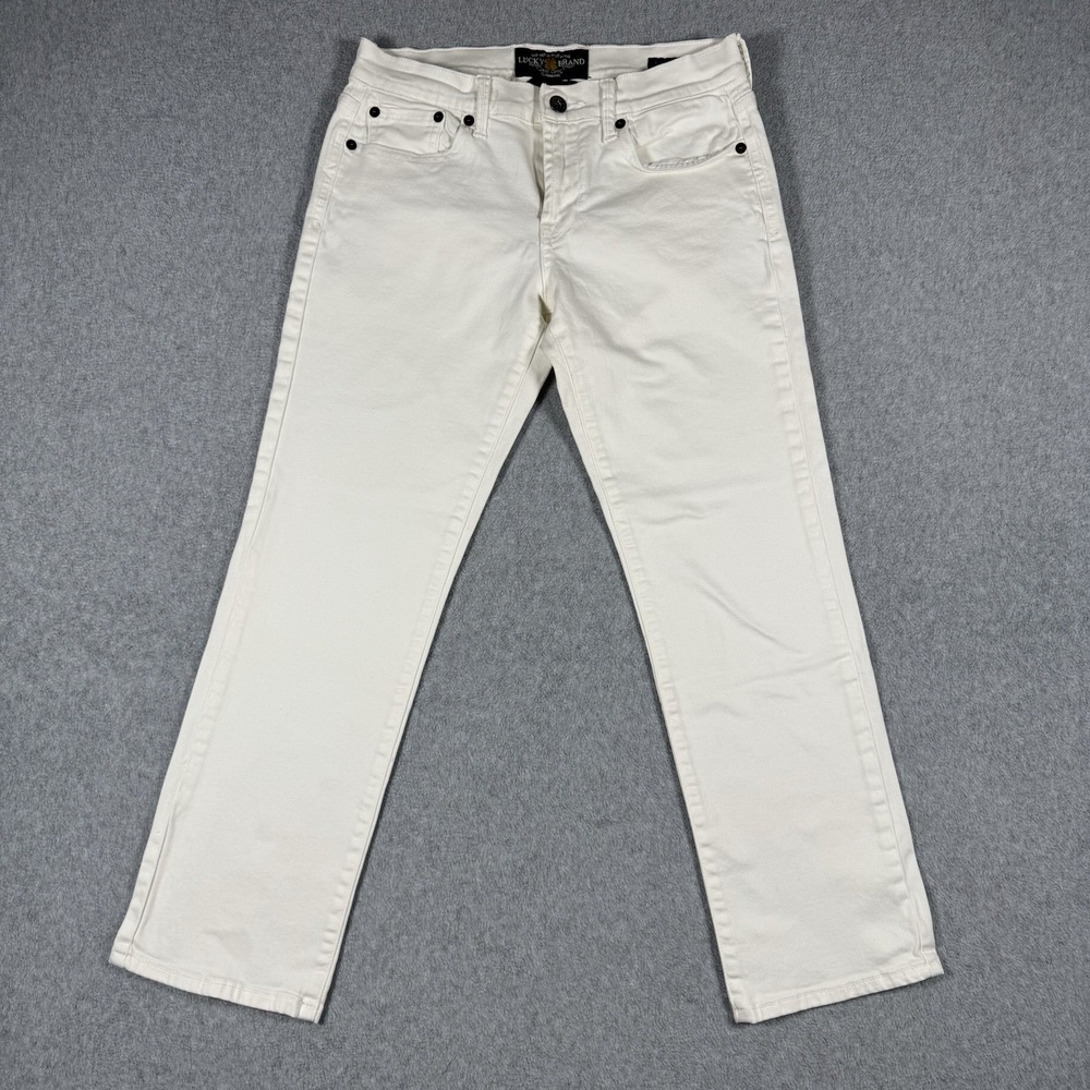 Lucky Brand Sweet N Crop Jeans Womens 4/27 White Denim Cropped Flap Pocket